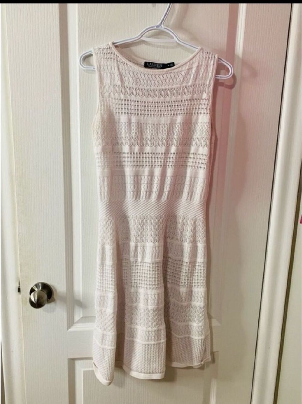 🛍️ Ralph Lauren White Sleeveless Knit Midi Dress